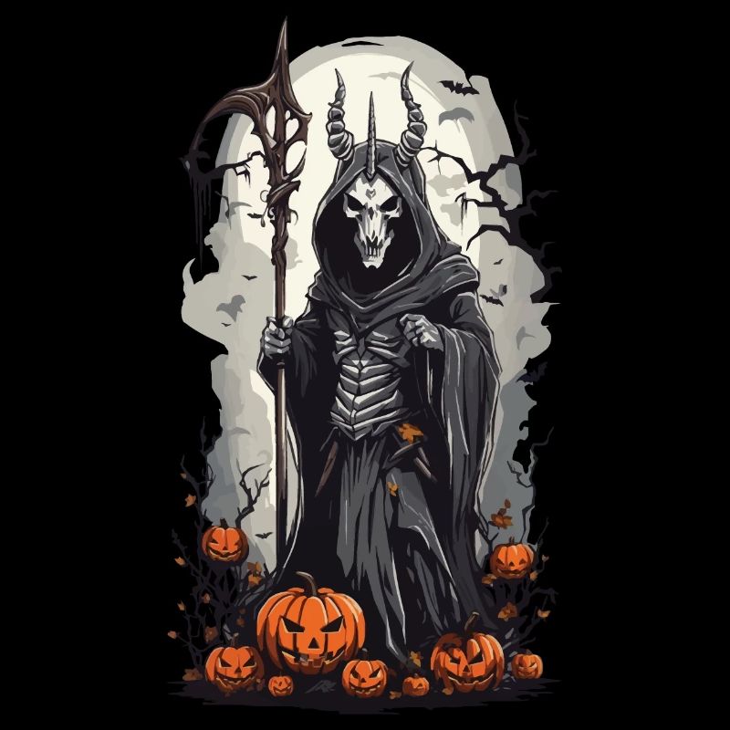 Dunkler Magier Sensenmann an Halloween