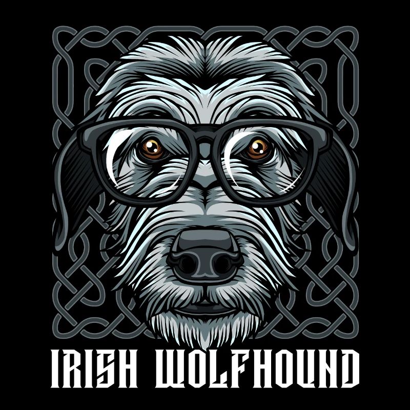 Nerdy Irischer Wolfshund | Cool Brille Geschenk