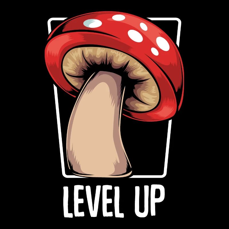 Mushroom - Level Up - Cool Gamer Fly agaric Statement