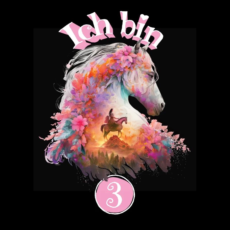 3. Geburtstag Pferd Blumen Geschenk für Mädchen