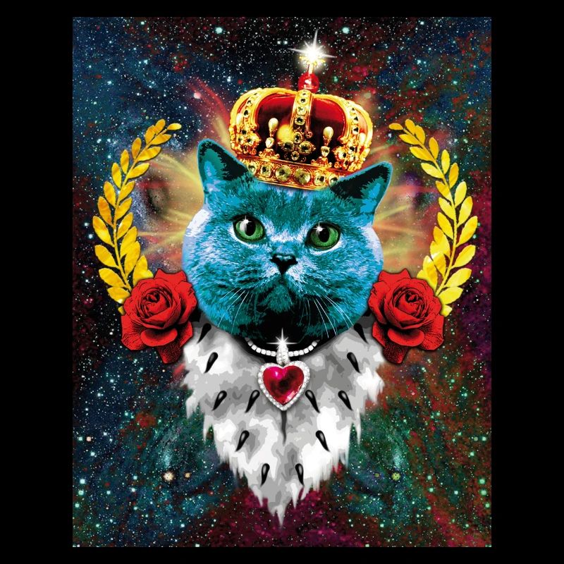 01 Blue Cat King Katze Queen Rosen