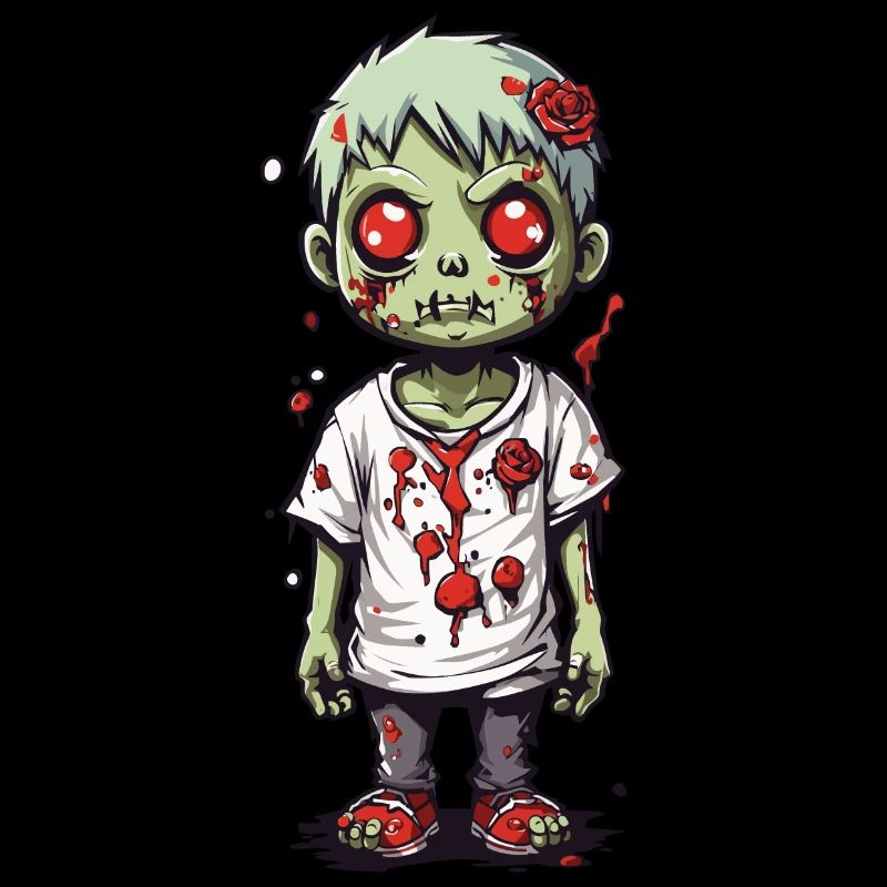 Chibi Zombie Cartoon Halloween October Laugh