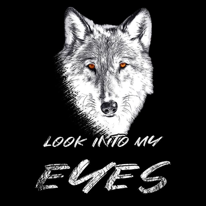 Wolf Wolfskopf mit roten Augen