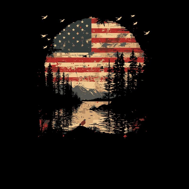 Forêts États-Unis Drapeau américain Jour de l’indépendance