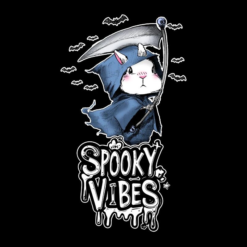 Grim Reaper Bunny and Bats Design