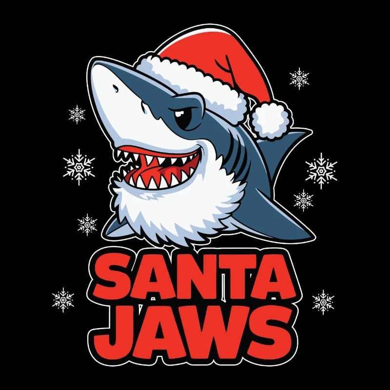 Père Noël Mâchoires Drôle Noël Requin Noël