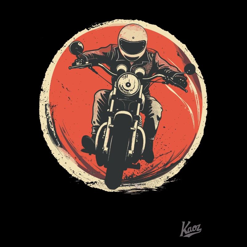 Retro Vintage Old-School Motorradfahrer