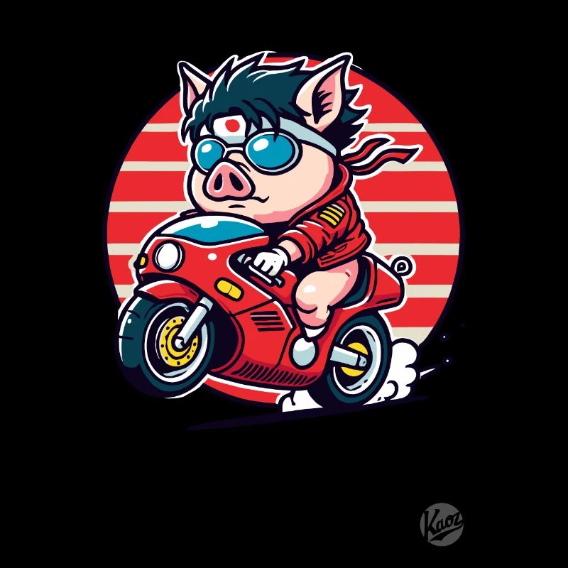 Zombie Brain Pig Motorcycle Revolution