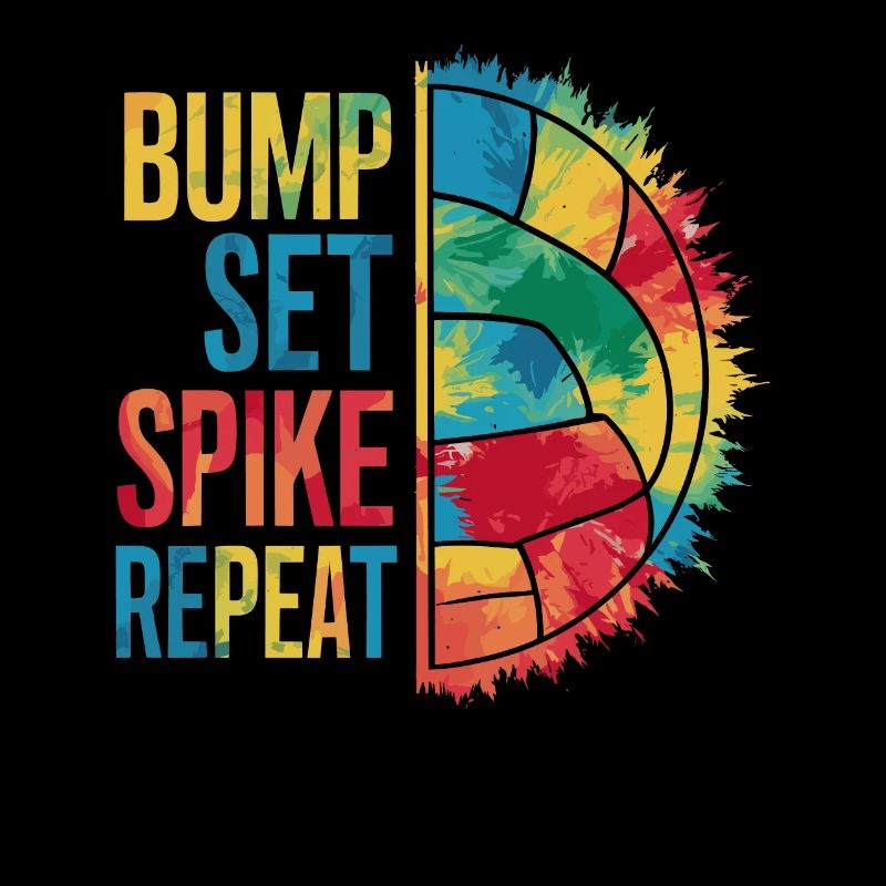Volleyball Volleyballer Bump Set Spike Repeat