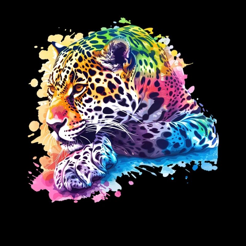 Œuvre d’art léopard coloré pour les amoureux de la faune