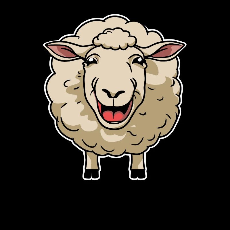 Dessin animé drôle de mouton rieur