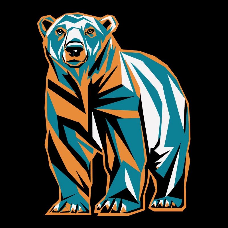 Ours coloré dans le style géométrique