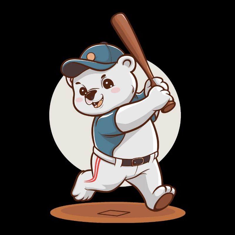 Dessin mignon d’ours de baseball
