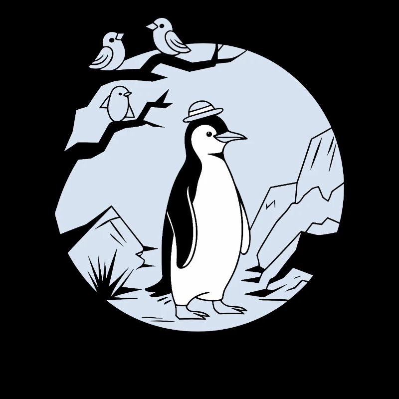 Bird watching with penguin in the mountains