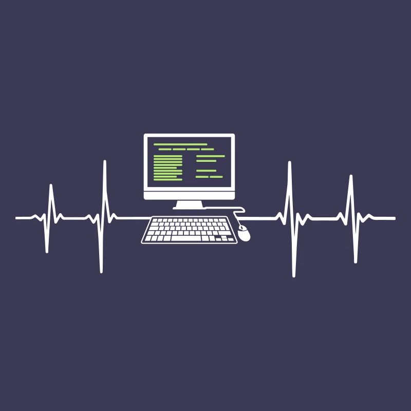 Computer EKG heartbeat programmer pc nerd
