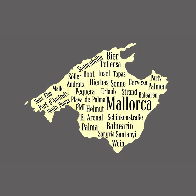 Mallorca Wordcloud Insel Urlaub Sonne