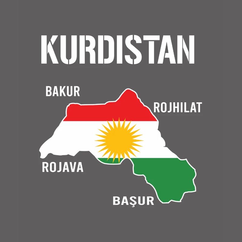 Drapeau du Kurdistan Bakur Bashur Rojava Rojhlt Newroz