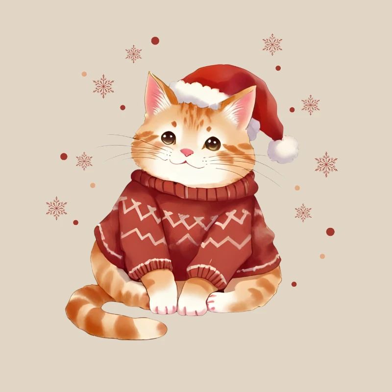 Conception de pull de Noël chat confortable