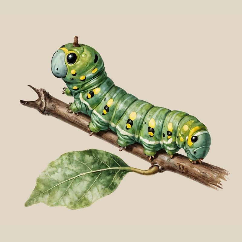 Papilio-Raupe am Ast