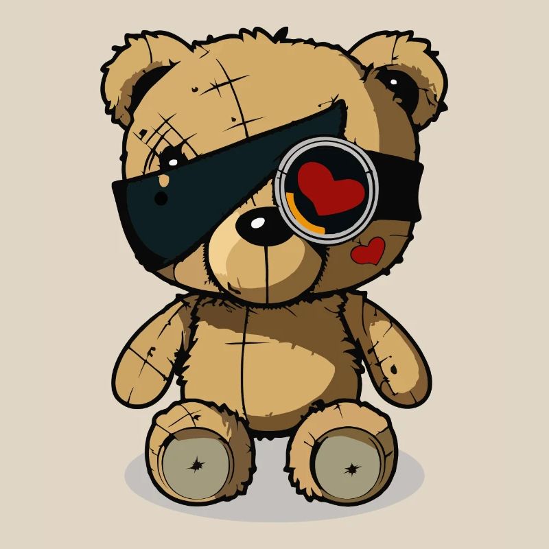 Eye patch cute bear