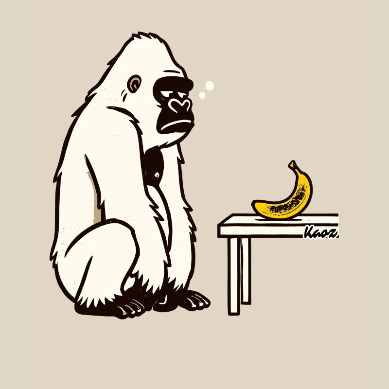 Bananen oder nicht? Gorilla mit Banane