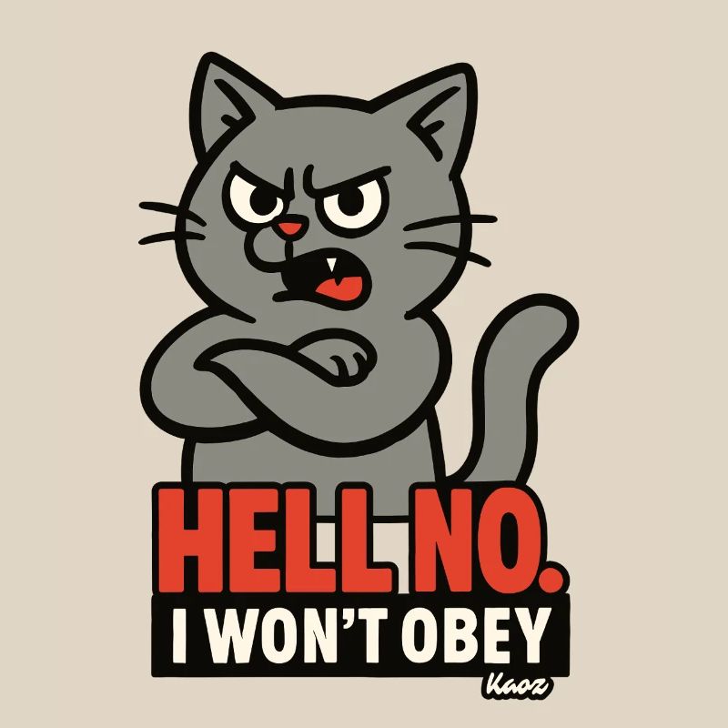 Chat rebelle : je n’obéirai pas