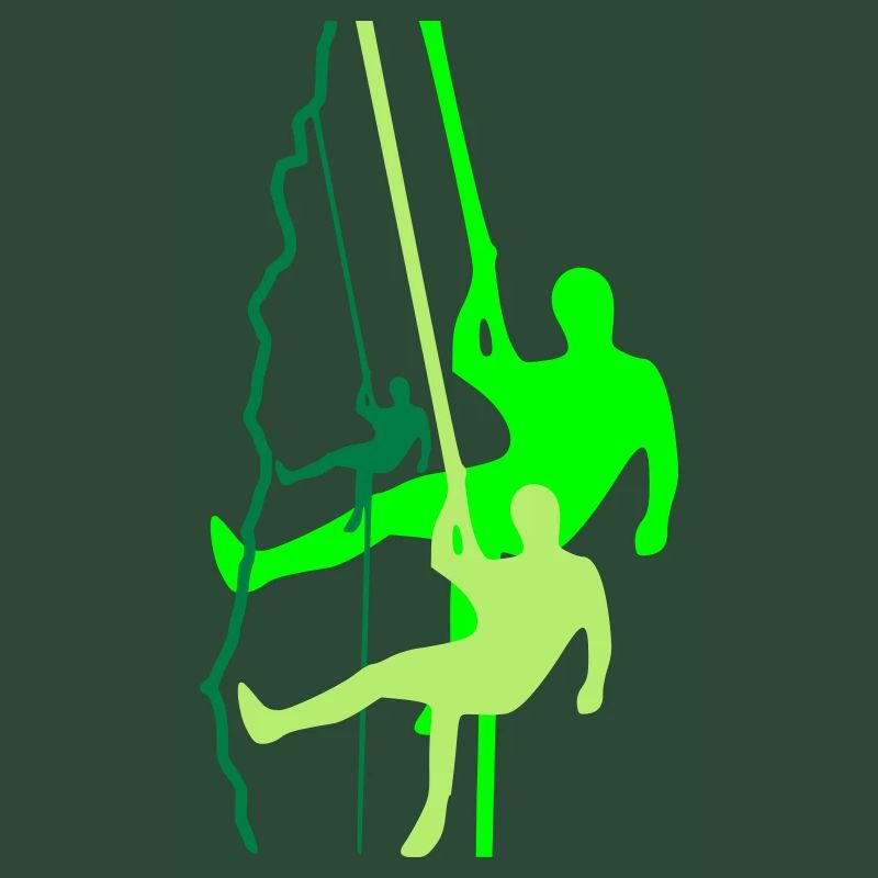 Climber rappelling