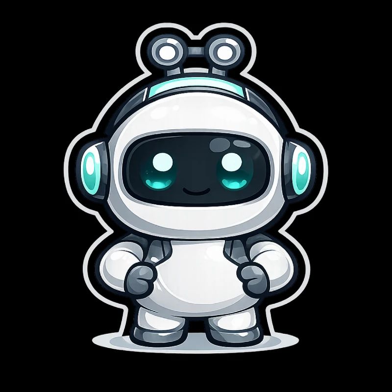 Copilot AI Robot Mascot Cute Dev Sticker