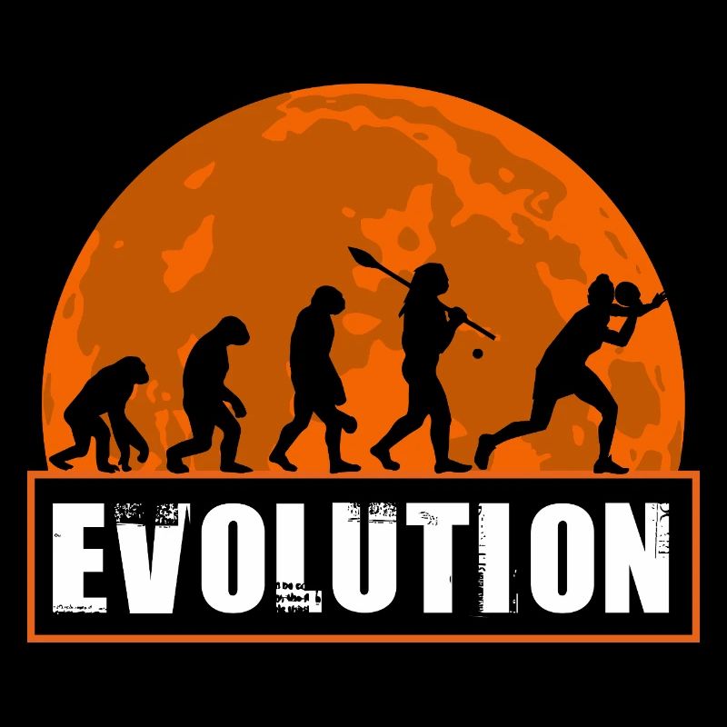 Table Tennis Evolution Ping Pong Player Art
