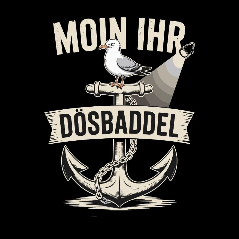  Moin Ihr Dösbaddel Maritimer Spruch Möwe Anker