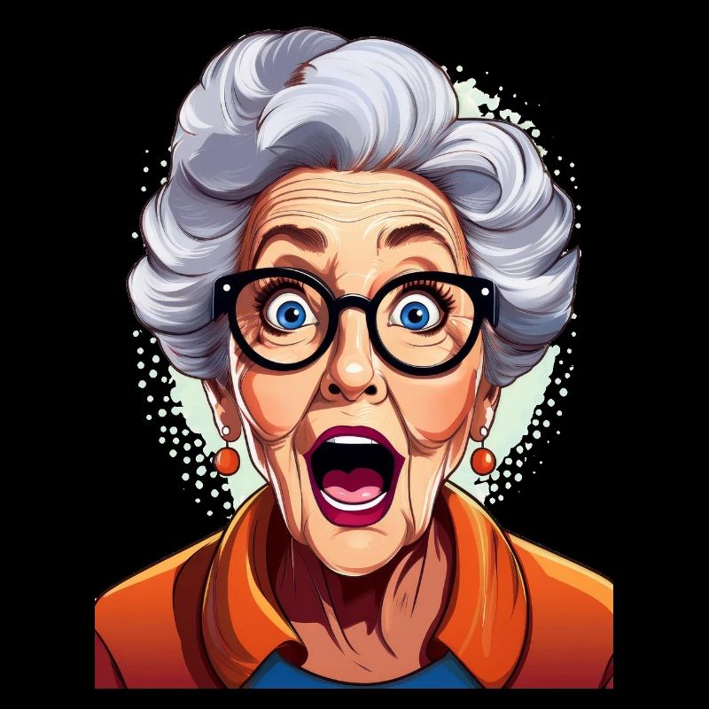 Erstaunte Großmutter