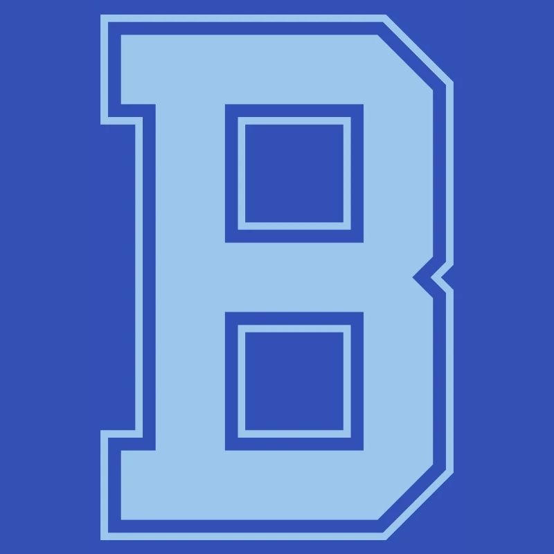Monogram Light Blue Varsity College Initial B