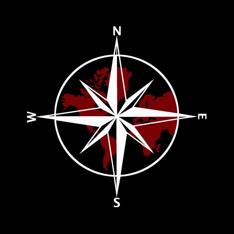 Kompass weiß-rot
