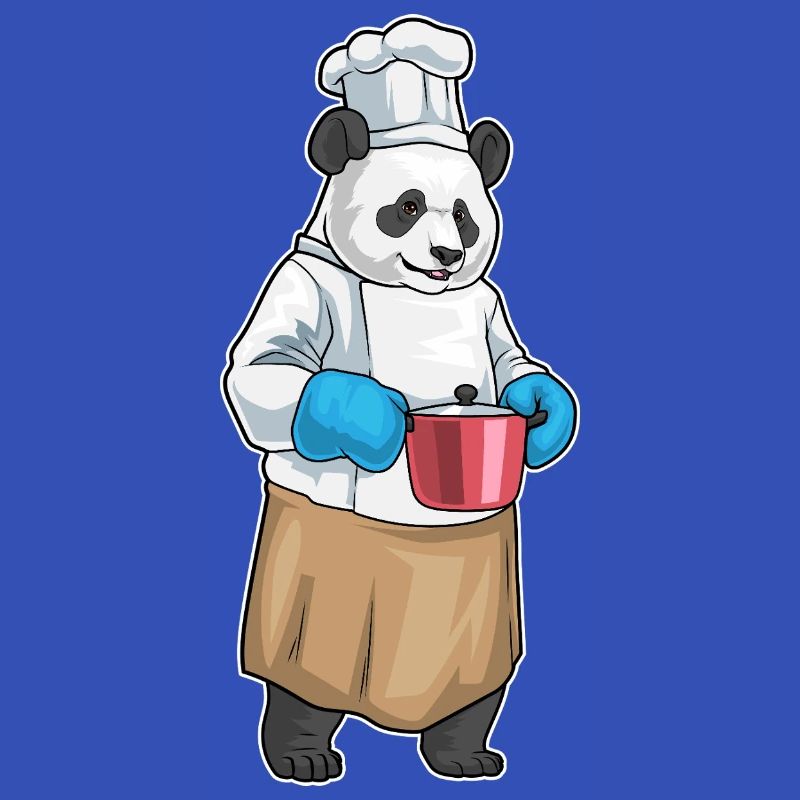Cuisinier panda Cuisson de la marmite