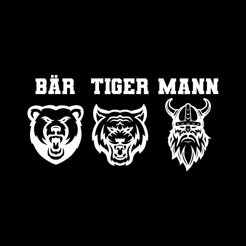 BÄR TIGER MANN Bartträger Bart Geschenkidee