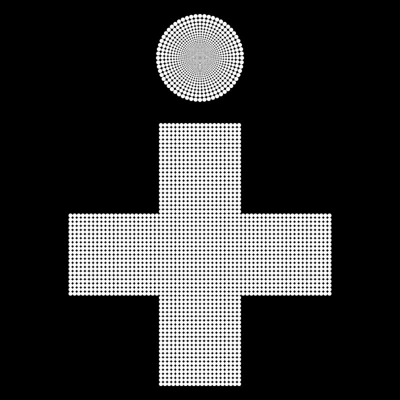 Croix avec des points beau style graphique