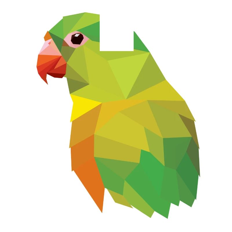 Papagei Vogel Mosaik low poly