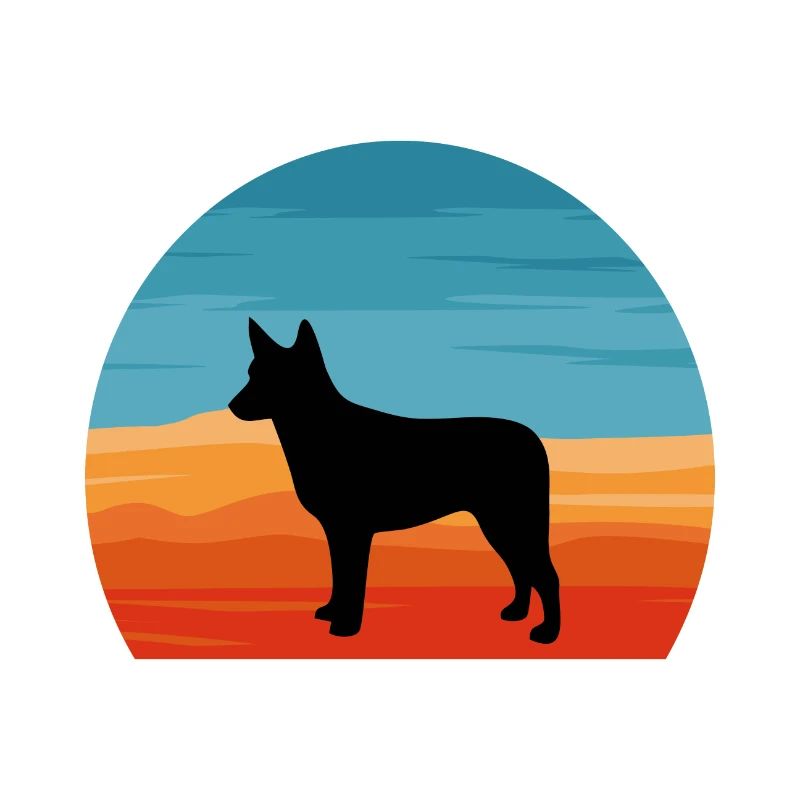 Australian Stumpy Tail Cattle Dog Silhouette
