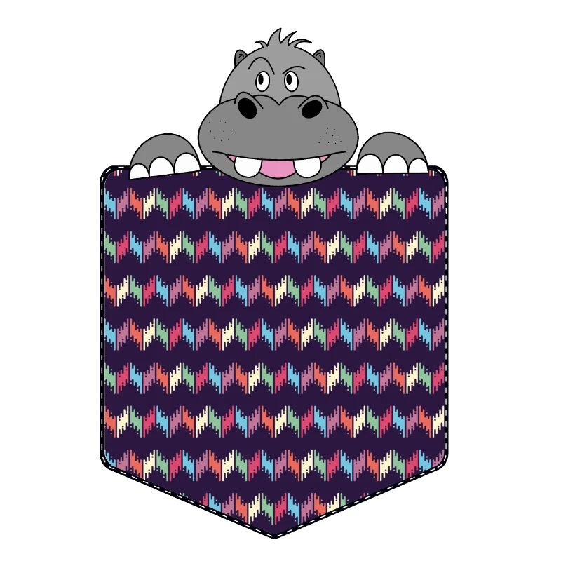 Brusttasche Hippo Flusspferd Nilpferd Geschenk