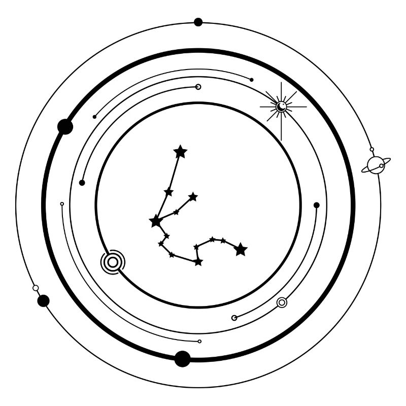 Constellation de points en éclat d’étoile