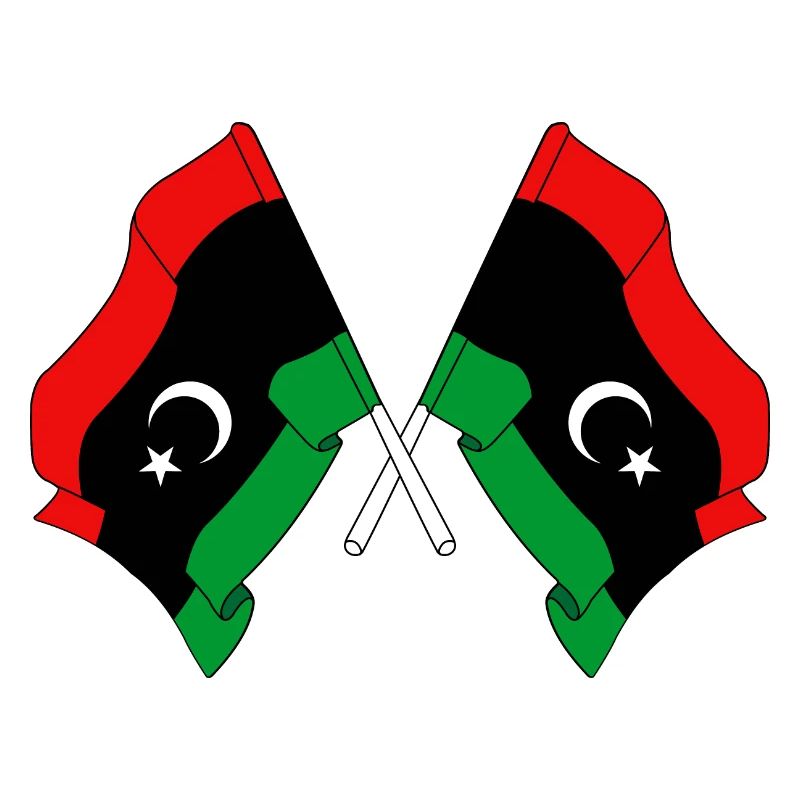 Two flags Libya