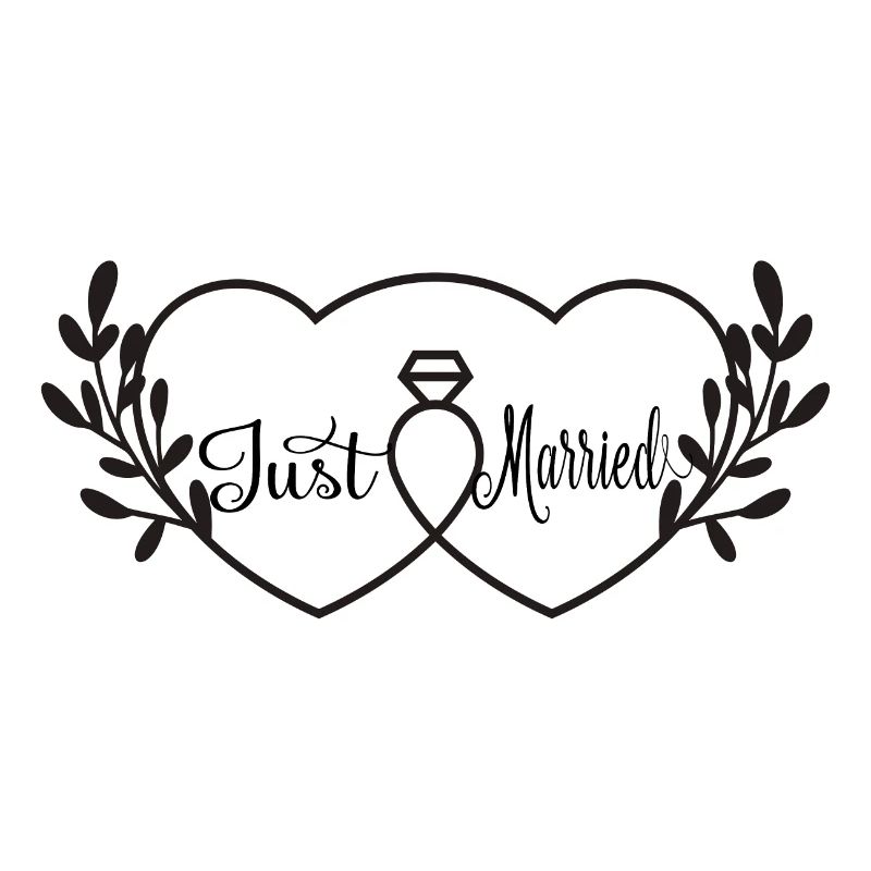 Verschlungene Herzen & Ring - Just Married
