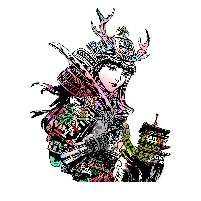 Japanese Geisha Sword Samurai Warrior 113