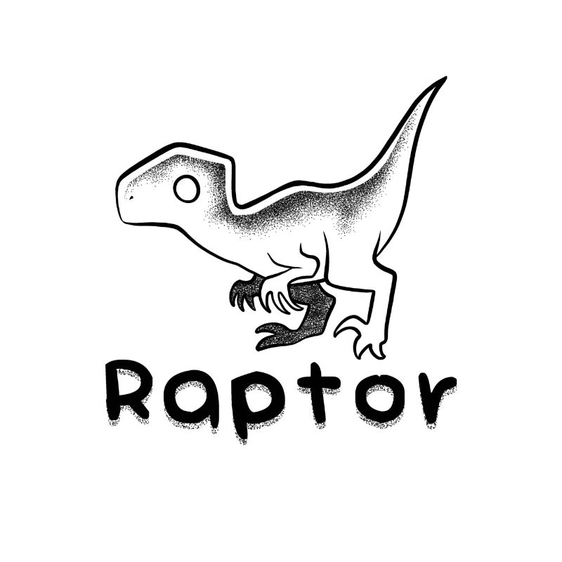 Raptor minimalist dotwork