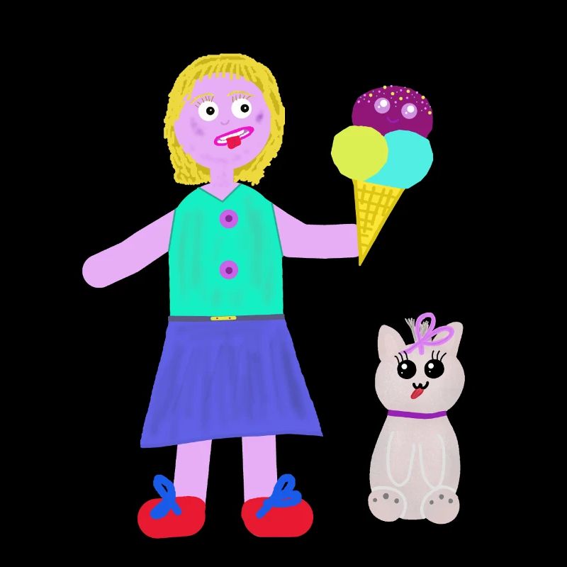 Eiscreme-Mädchen Eiscreme Eiswaffel