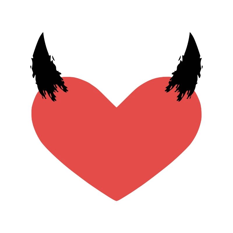 Heart devil horns evil symbol gift