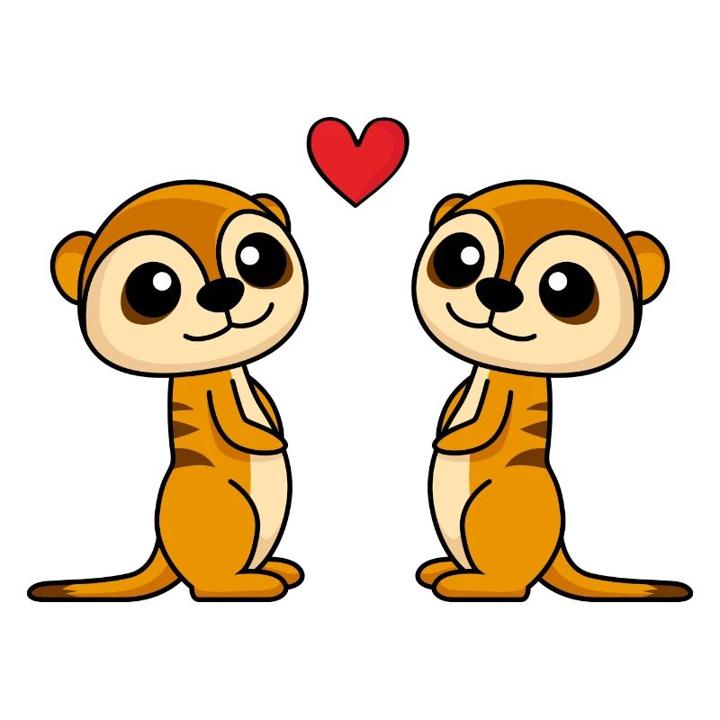 Erdmännchen Comic Paar liebe