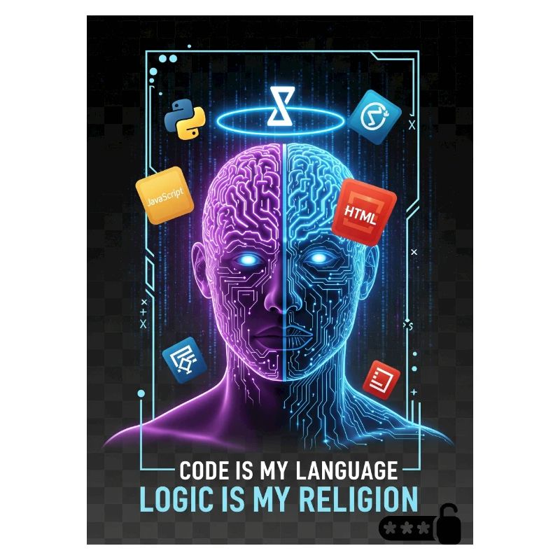 Code & Logic Cyberpunk Tech Brain T-Shirt