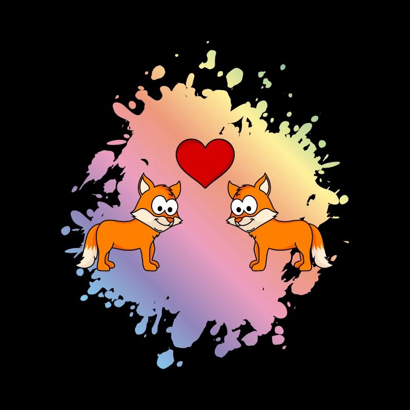 Fuchs Comic Paar Liebe