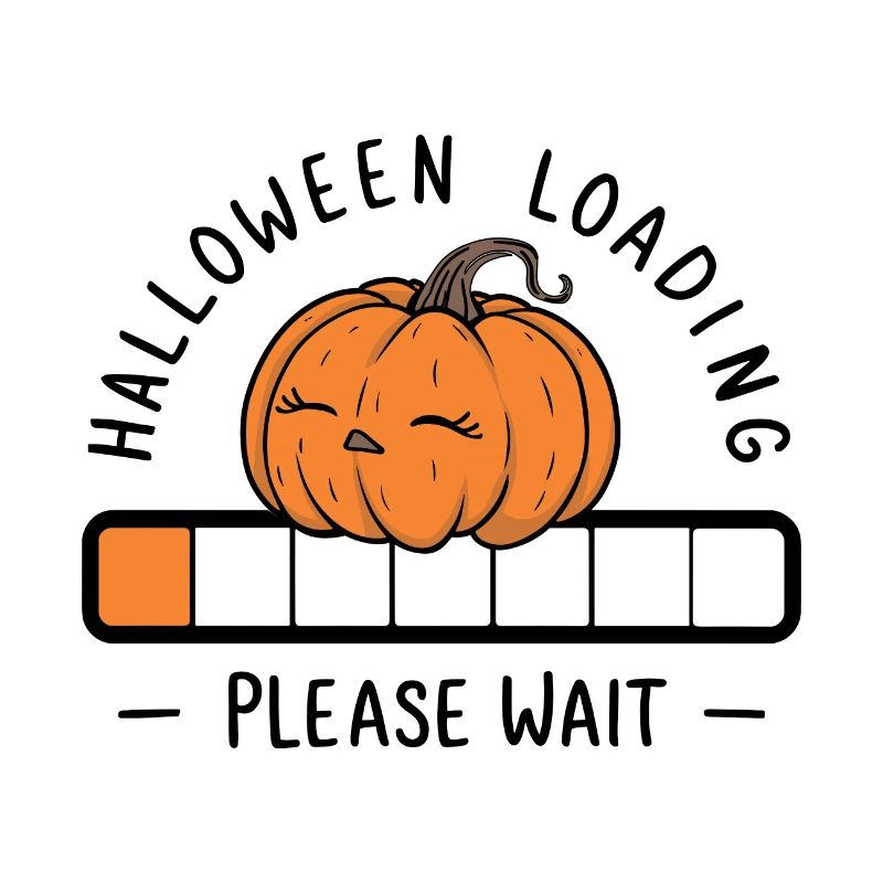 Pumpkin Saying Halloween Loading Please Wait